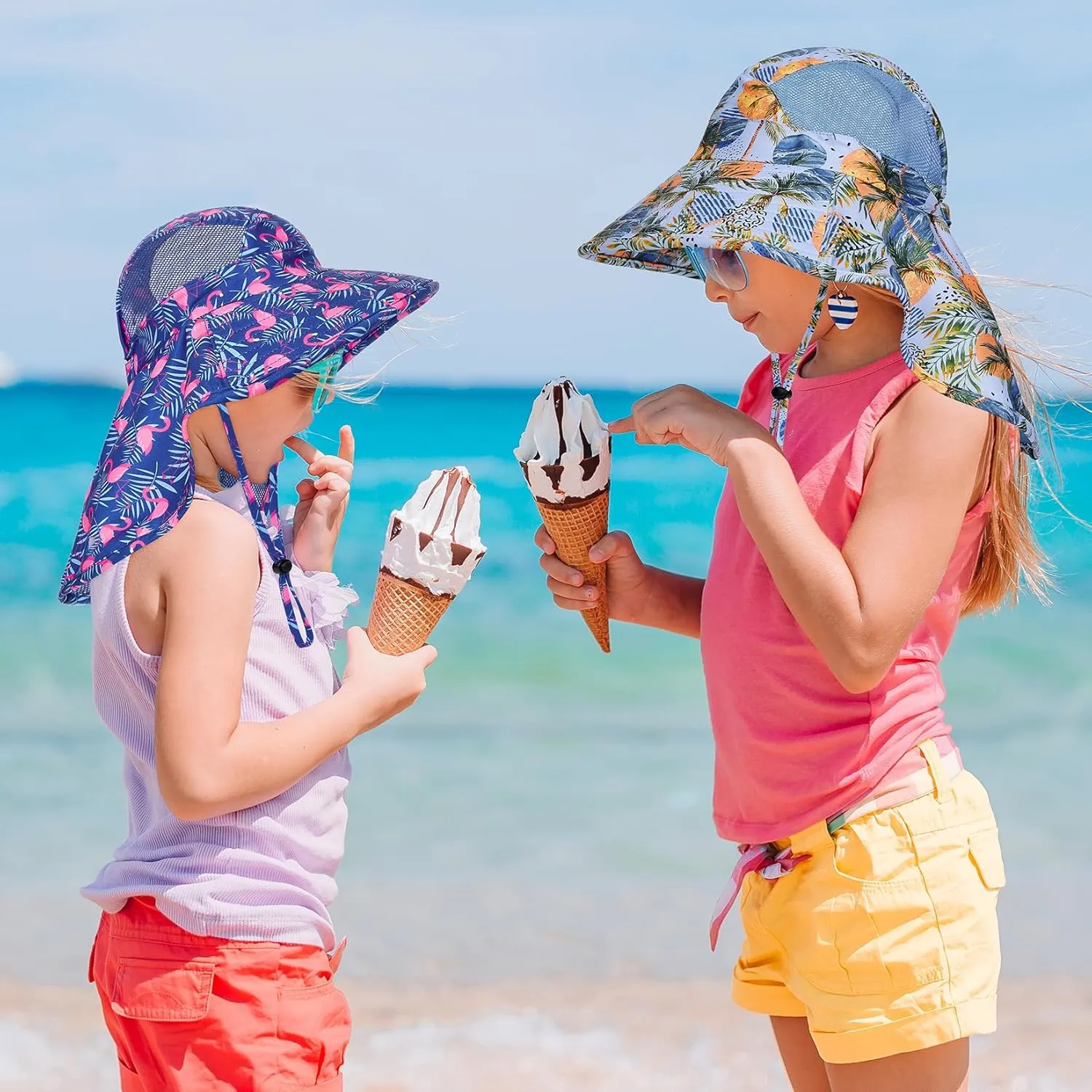 Baby Sun Hat UPF 50  Sun Protective Toddler Wide Brim Hat Swim Beach Pool Outdoor Hat for Baby Boys Girls