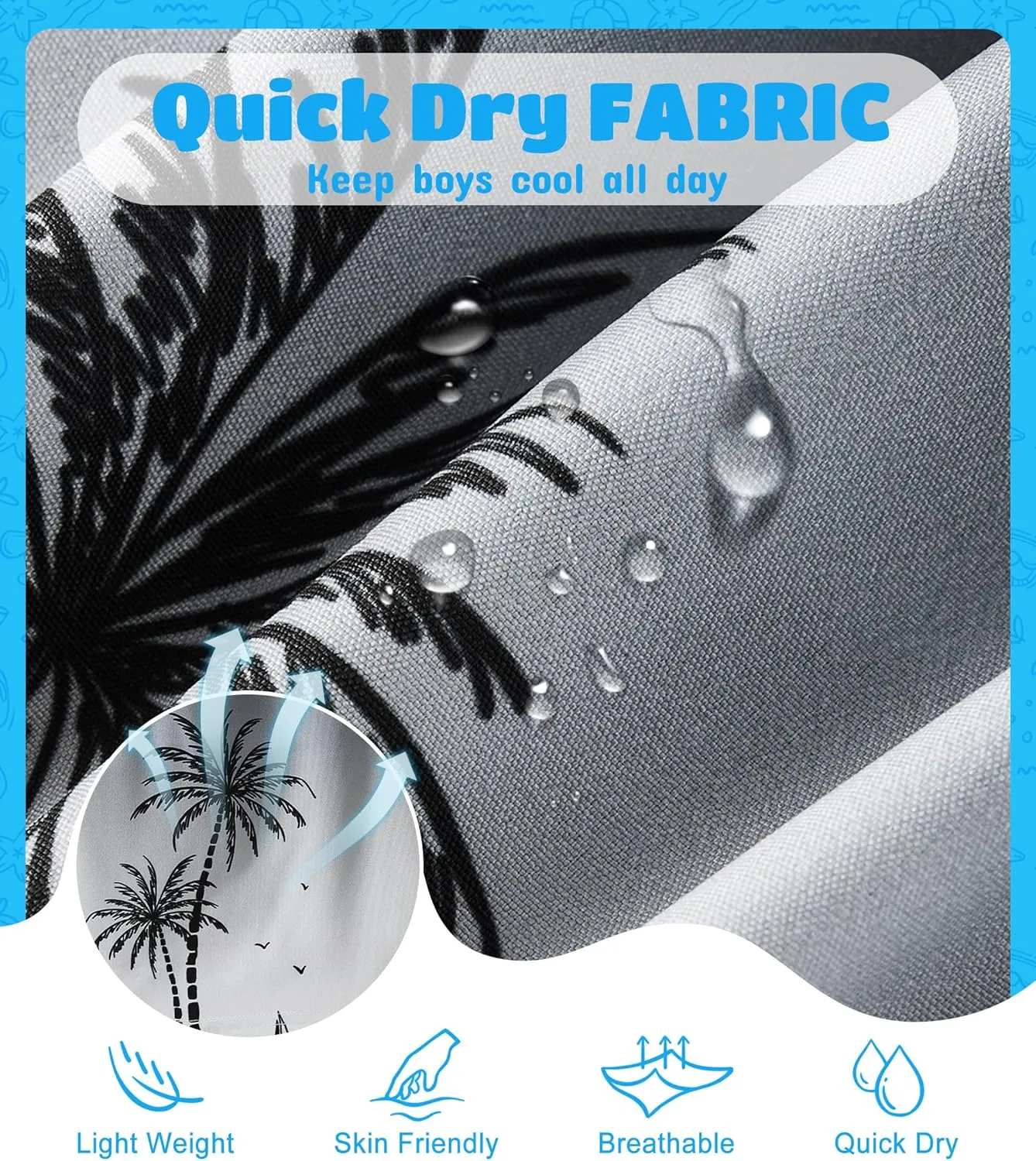 Boys Swim Trunks with Compression Liner Boys Quick Dry 2 in 1 Swim Shorts Summer Beach Shorts