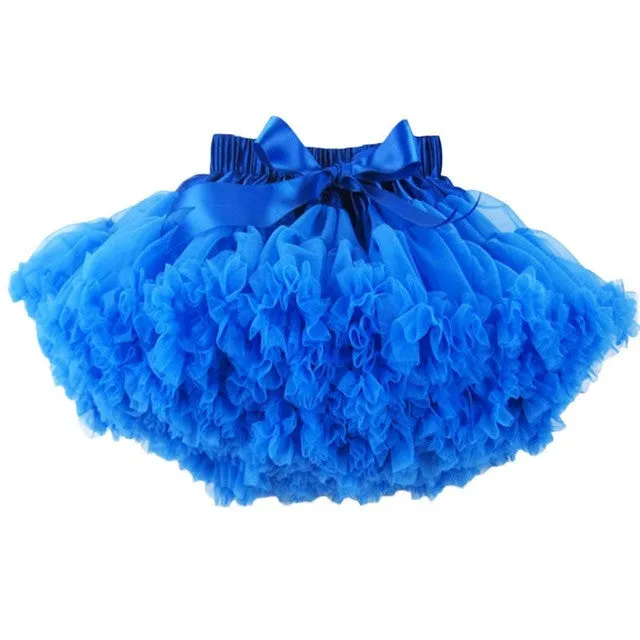 Buenos Ninos Girls Fluffy 2-18 Years Chiffon Pettiskirt Solid Colors tutu skirts girl Dance Skirt Christmas Tulle Petticoat