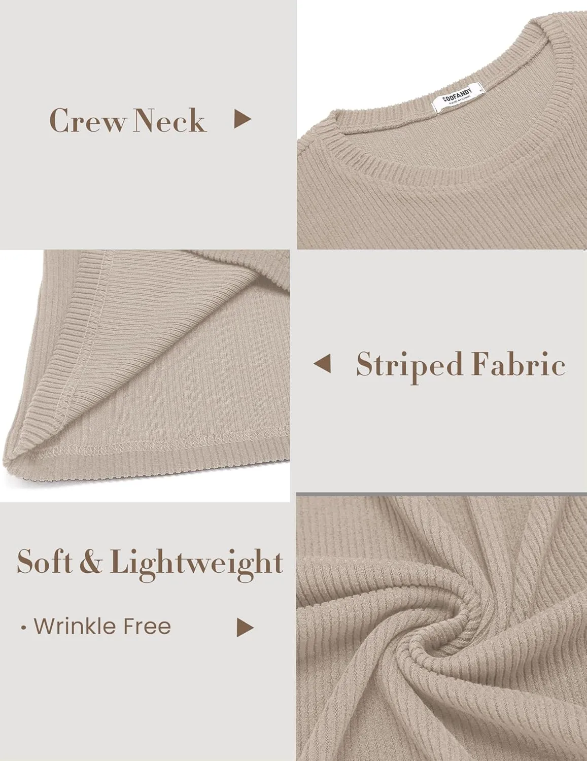 COOFANDY Mens Long Sleeve Shirts Thermal T-Shirt Slim Fit Crewneck Sweater Knitted Pullover Shirt