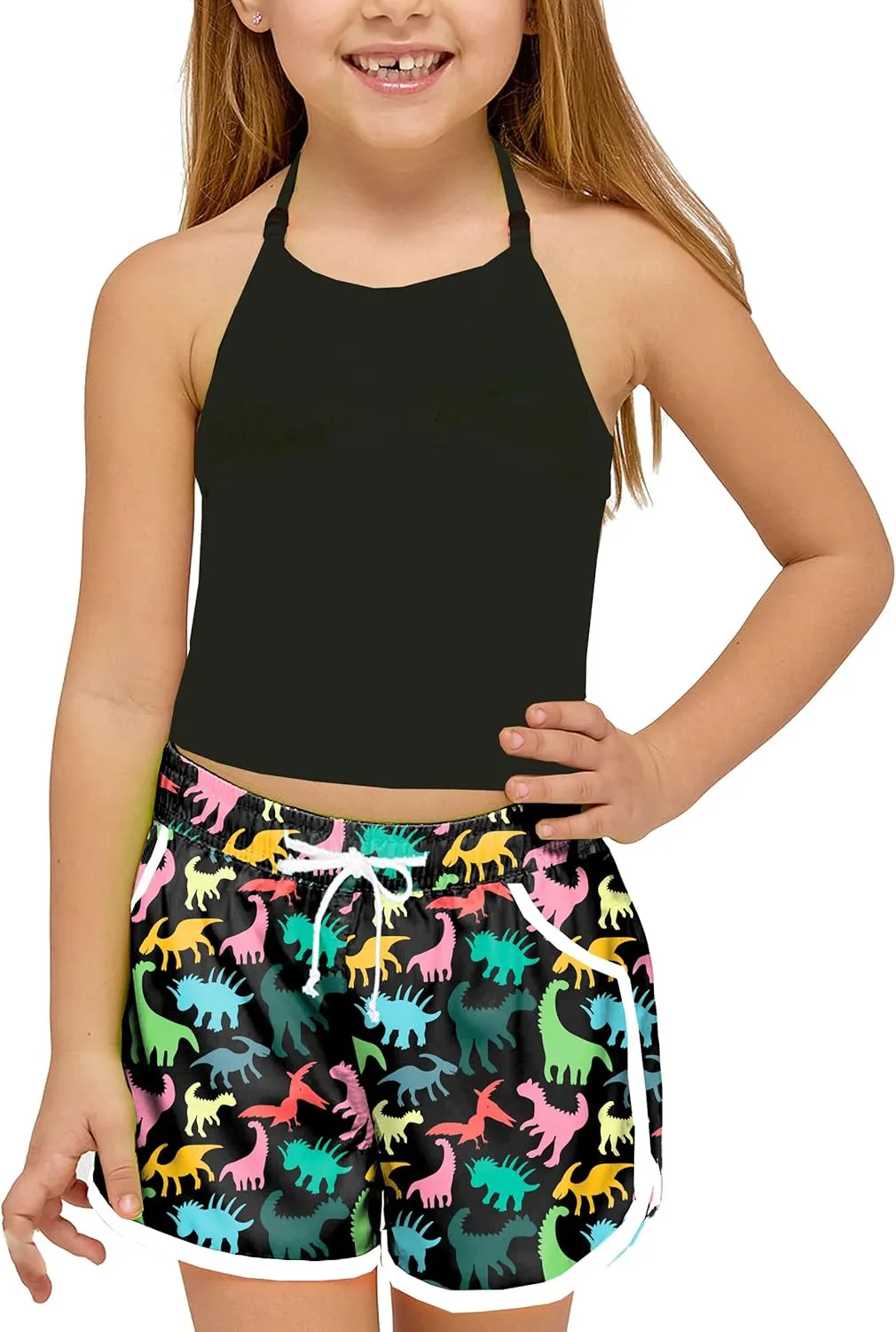 Deerose Kids American Flag Swim Shorts Quick Dry Swimming Board Shorts Active Swim Trunk 5-14 Years