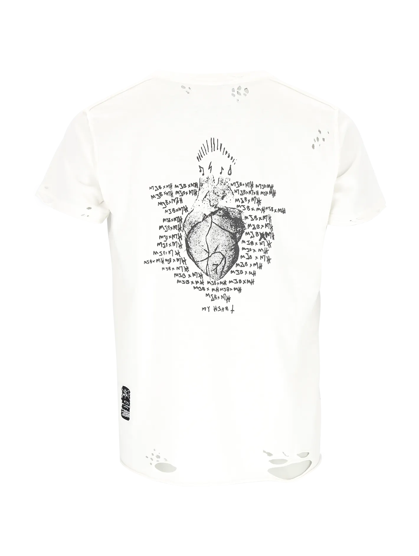 distressed-effect graphic-print t-shirt