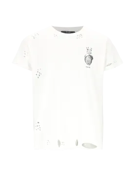 distressed-effect graphic-print t-shirt