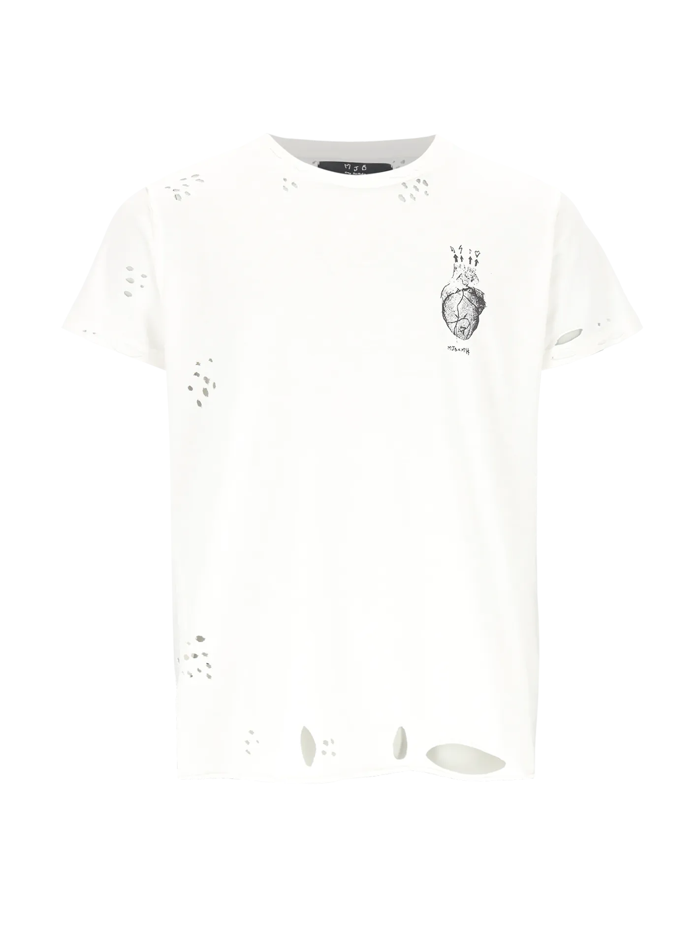distressed-effect graphic-print t-shirt