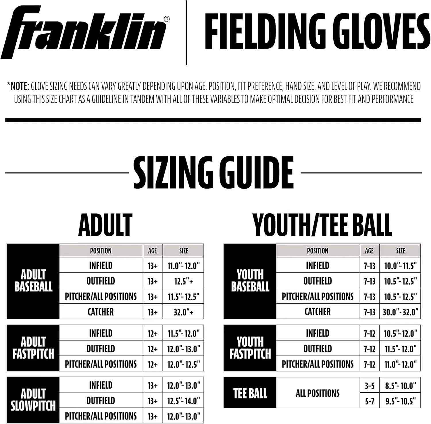 Franklin Sports Air Tech Adapt Series 8.5" Teeball Glove: Right Handed Thrower