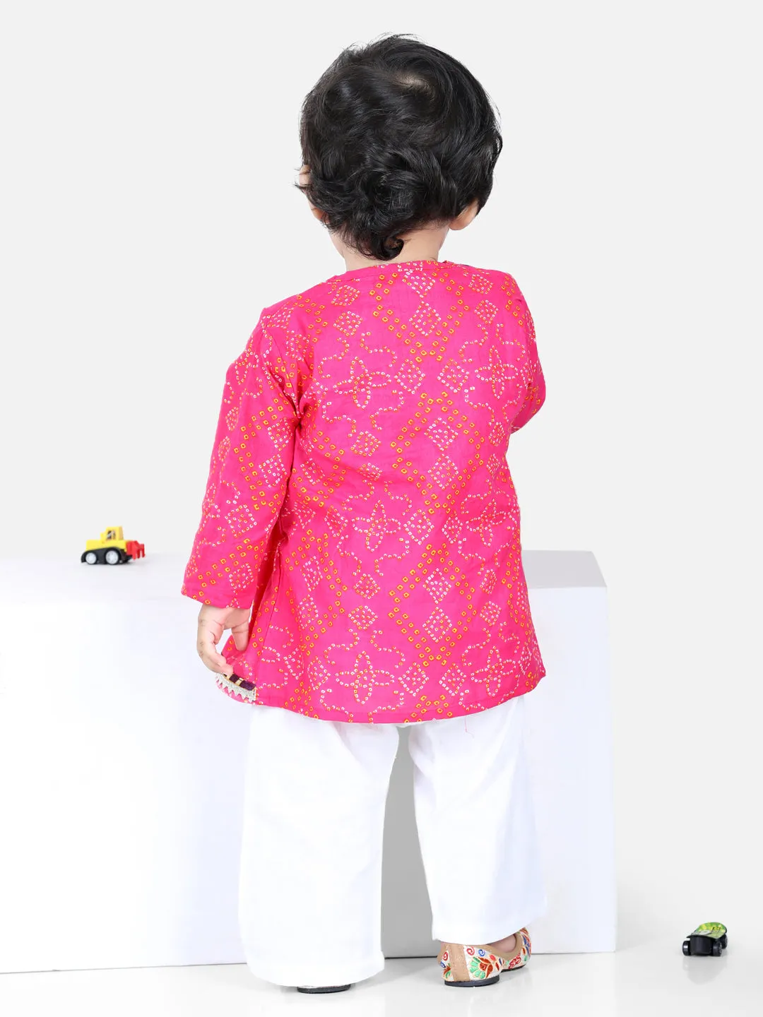 Full Sleeve Cotton Kurta Pajama For Boys- Pink