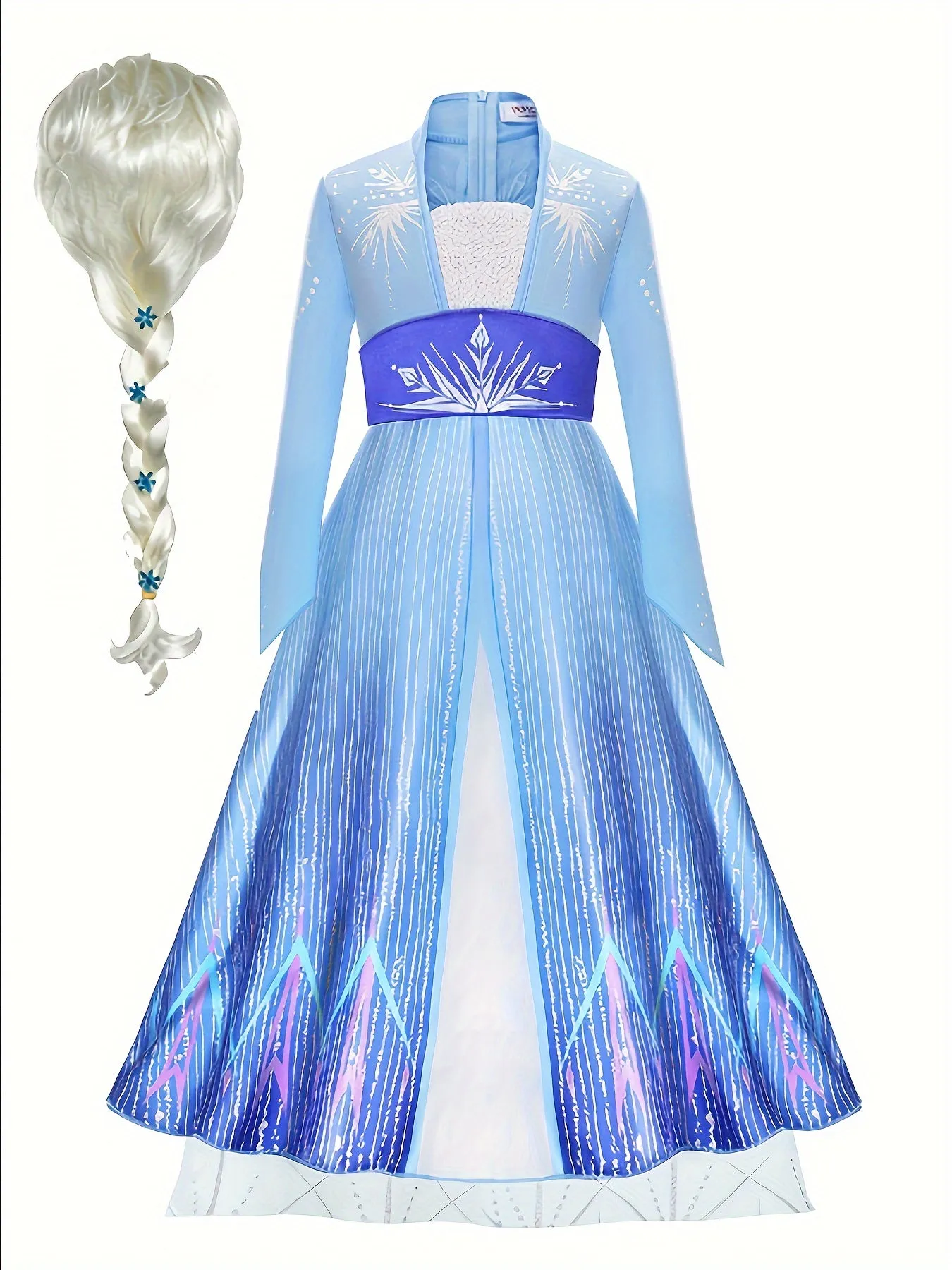 Girl's Color Gradient Cartoon Character Long Sleeve Dress - Costumes for Kids, Dress Up Outfits for Christmas, Halloween, Birthday Party, Performance, and Gift - Vibrant, Comfortable, and Adorable Design