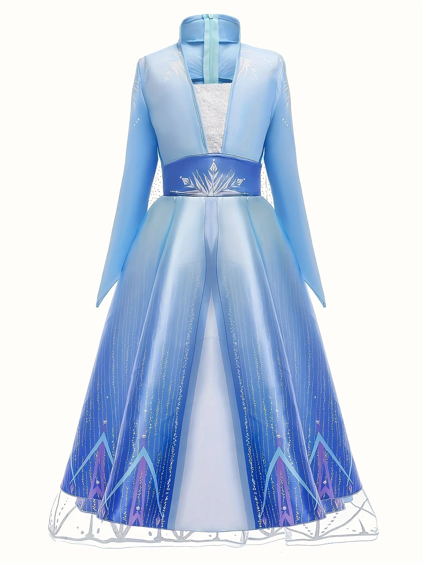 Girl's Color Gradient Cartoon Character Long Sleeve Dress - Costumes for Kids, Dress Up Outfits for Christmas, Halloween, Birthday Party, Performance, and Gift - Vibrant, Comfortable, and Adorable Design