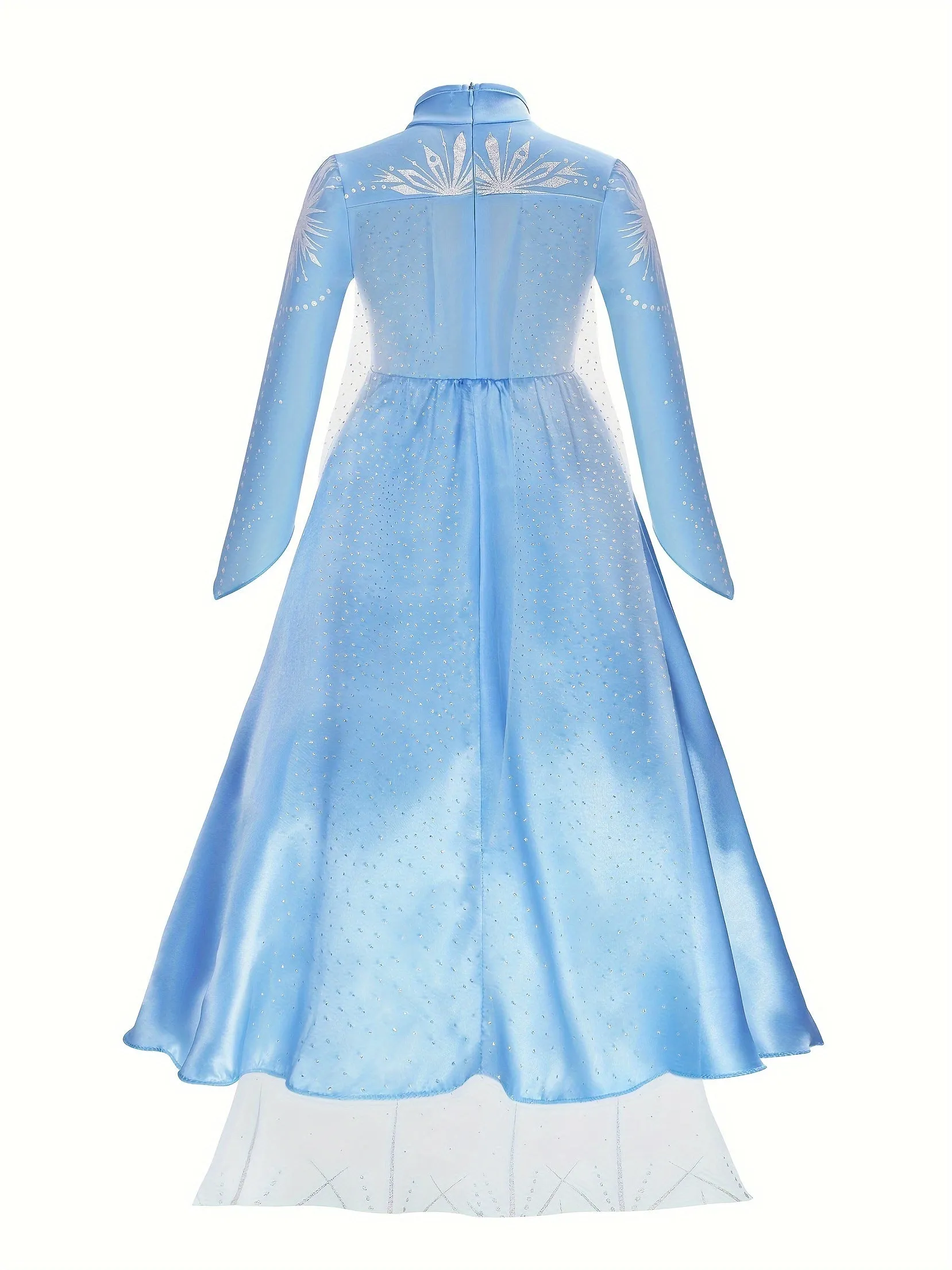 Girl's Color Gradient Cartoon Character Long Sleeve Dress - Costumes for Kids, Dress Up Outfits for Christmas, Halloween, Birthday Party, Performance, and Gift - Vibrant, Comfortable, and Adorable Design