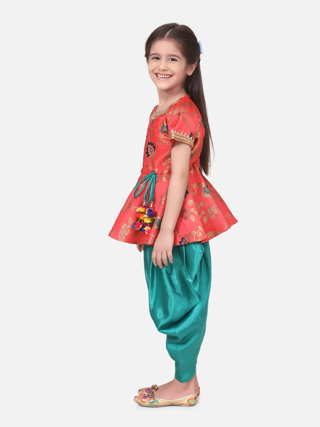 Girls Ethic Traditional Indian Festive Wear Indo Western Clothing Sets Pink