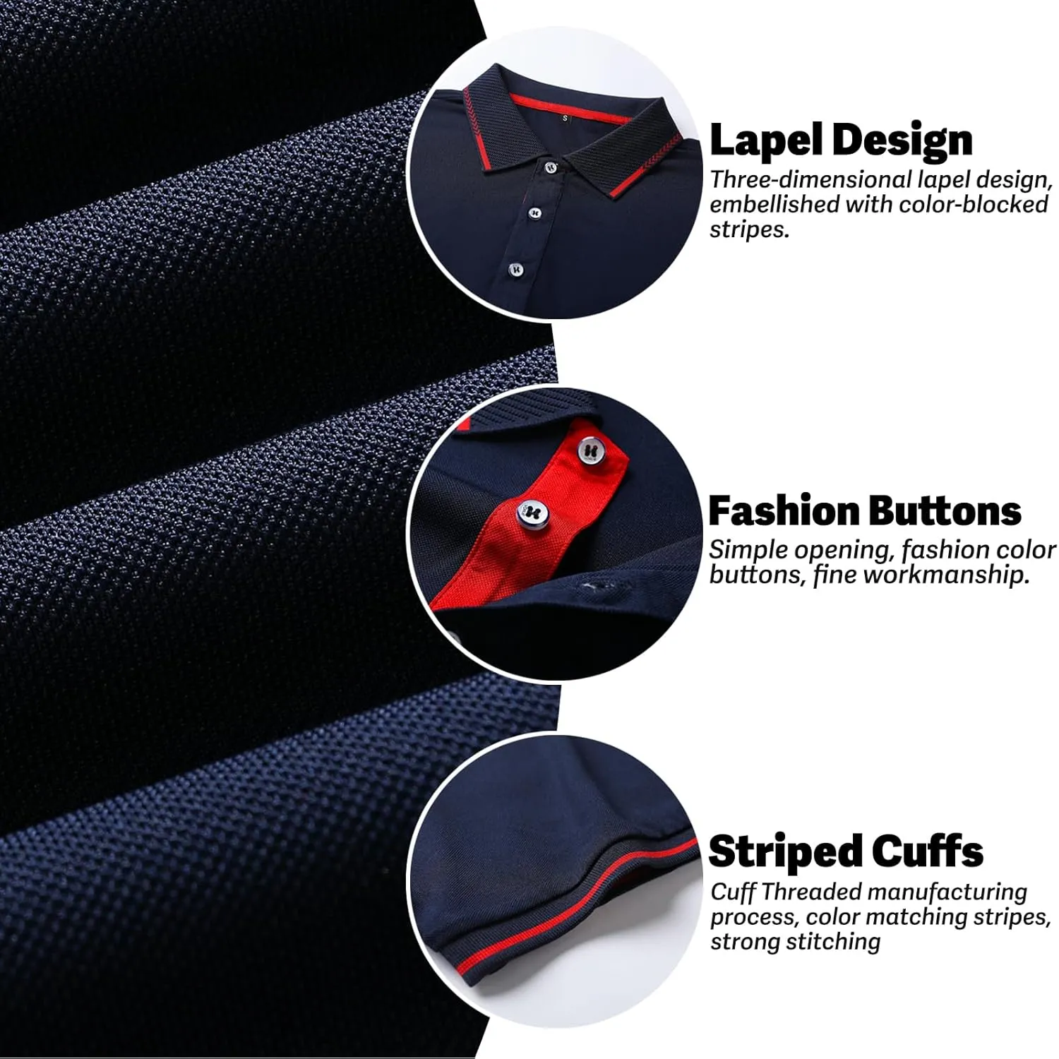 Golf Polo Shirts for Men Short Sleeve Quick Dry Performance Moisture Wicking