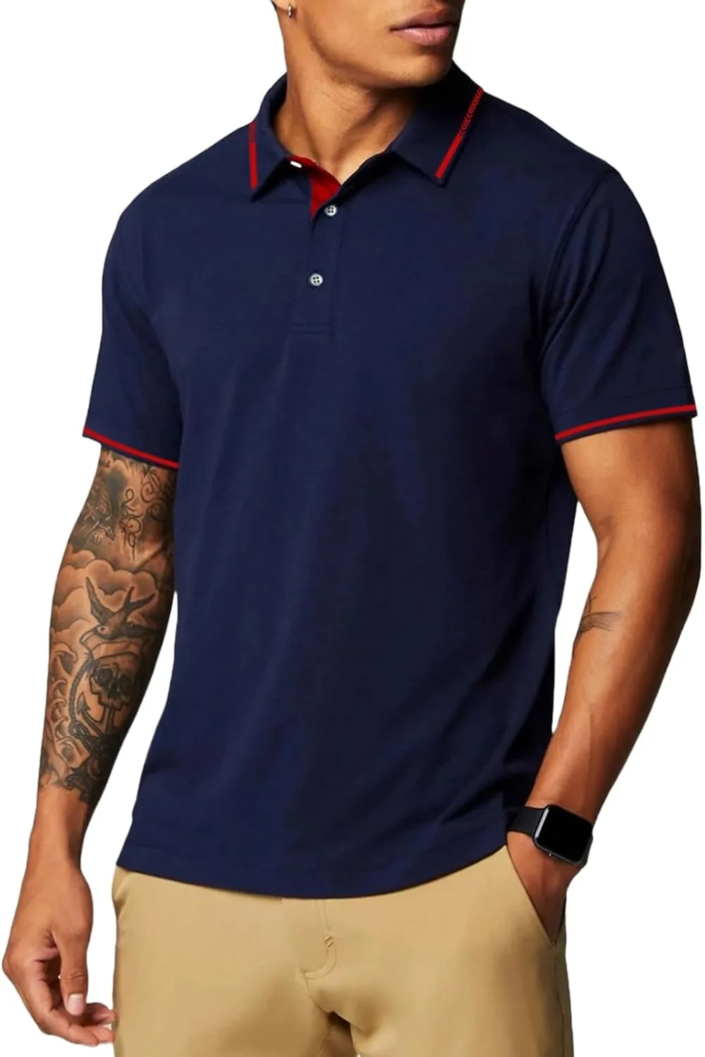 Golf Polo Shirts for Men Short Sleeve Quick Dry Performance Moisture Wicking