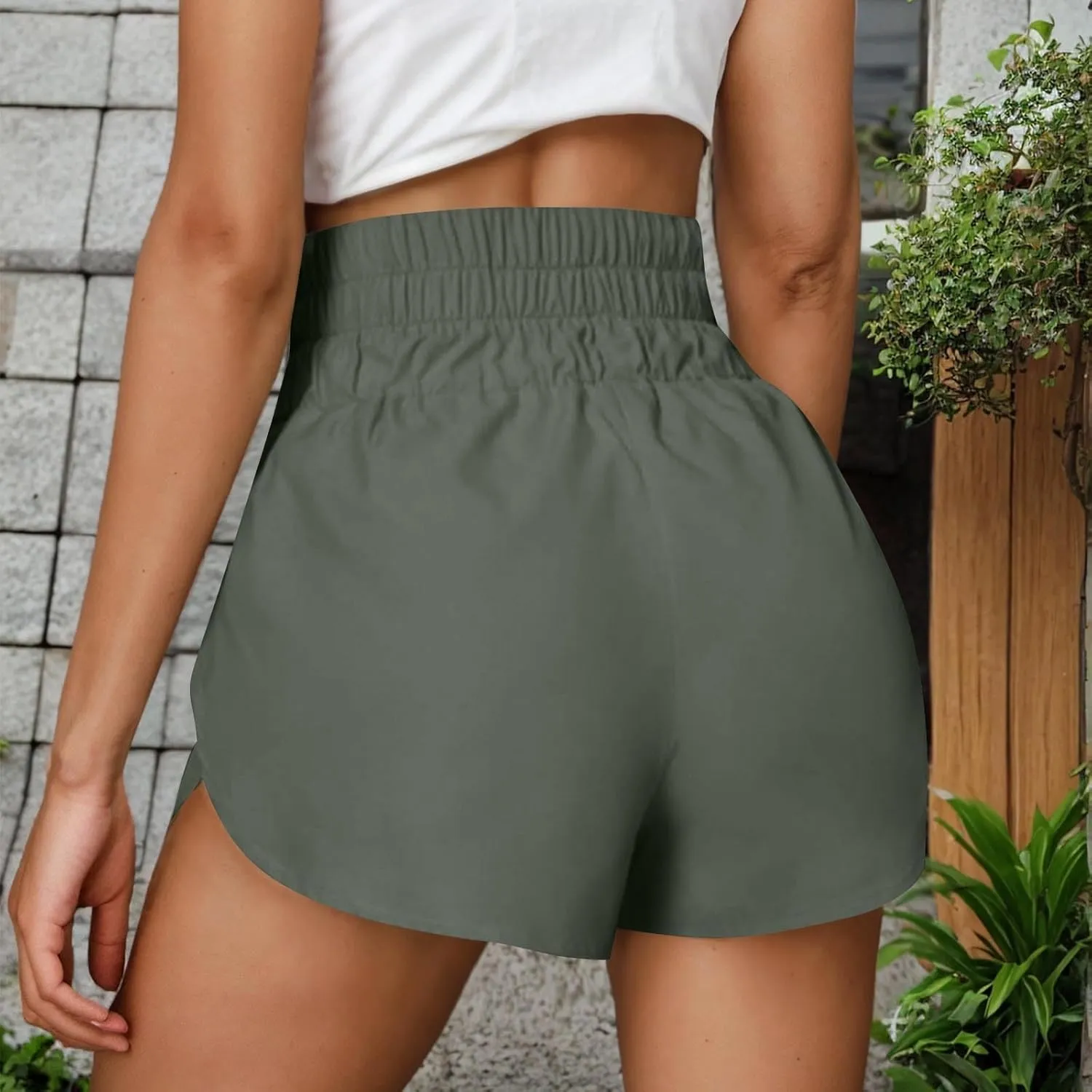 High Waisted Running Shorts for Women Summer Split Breathable for Athletic Tennis Gym Workout Shorts Outfit 2025