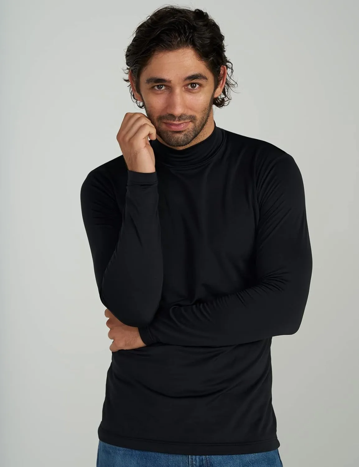 LAPASA Mens Thermal Underwear Top Fleece Mock Neck Long Sleeve Shirt Base Layer Undershirt Lightweight Midweight M102/M123