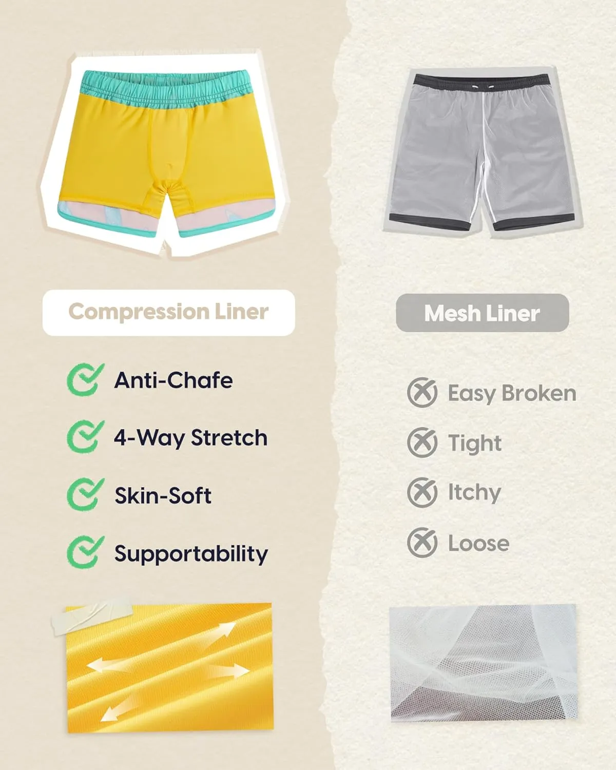 maamgic Boys Swim Trunks with Compression Liner Vintage Swim Shorts Toddler Swimsuit