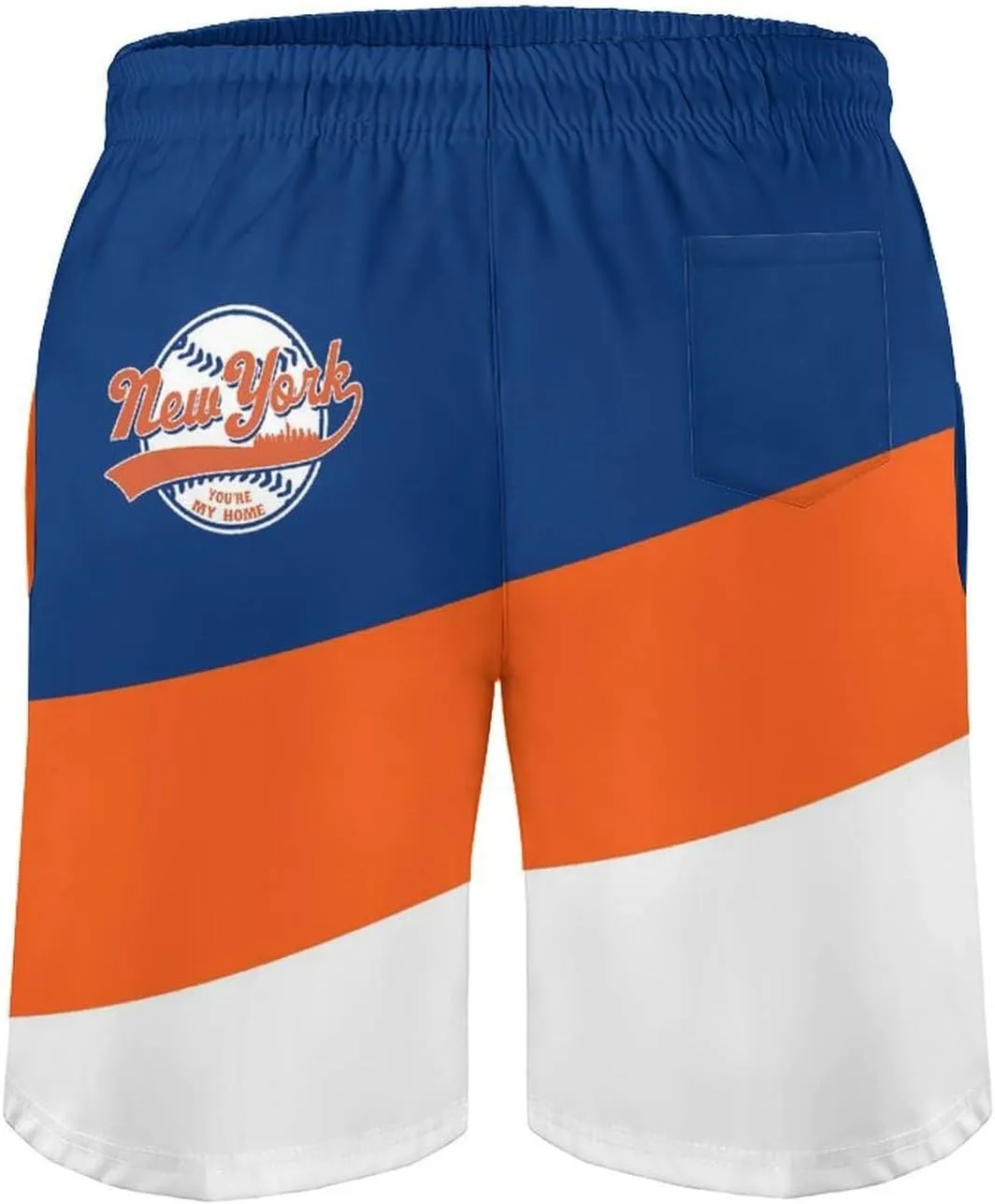 Men's Baseball Beach Shorts Casual Surf Swim Trunks Beachwear Fans Summer Quick Dry Board Shorts Pants Gifts with Pockets