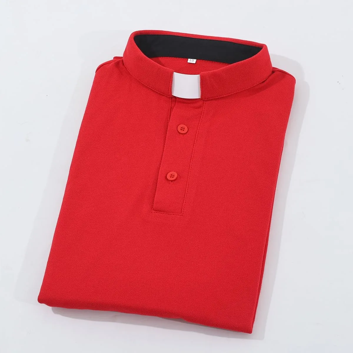 Men's Clergy Tab Collar Polo Shirt Long Sleeve Pastor Minister Preacher Shirt Priest Tops