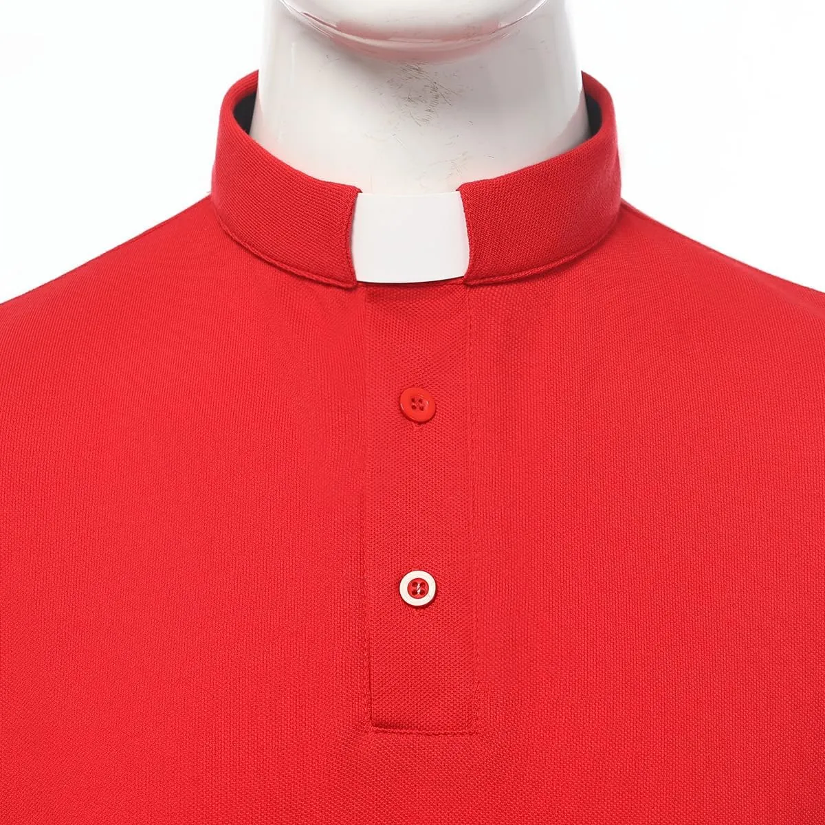Men's Clergy Tab Collar Polo Shirt Long Sleeve Pastor Minister Preacher Shirt Priest Tops