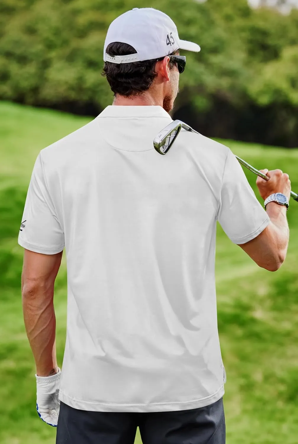 Men's Golf Polo Moisture Wicking Performance Print Summer Casual Shirts (S-XXL)