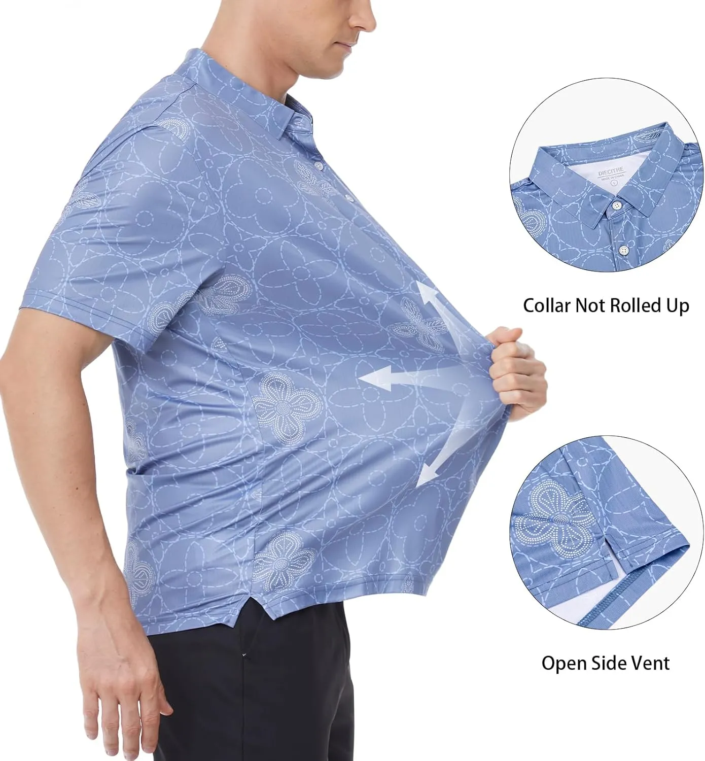 Mens Polo Shirts Short Sleeve Golf Shirt Moisture Wicking Dry Fit Casual Stylish Polo Shirt for Men