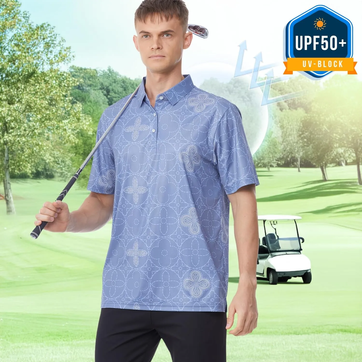Mens Polo Shirts Short Sleeve Golf Shirt Moisture Wicking Dry Fit Casual Stylish Polo Shirt for Men