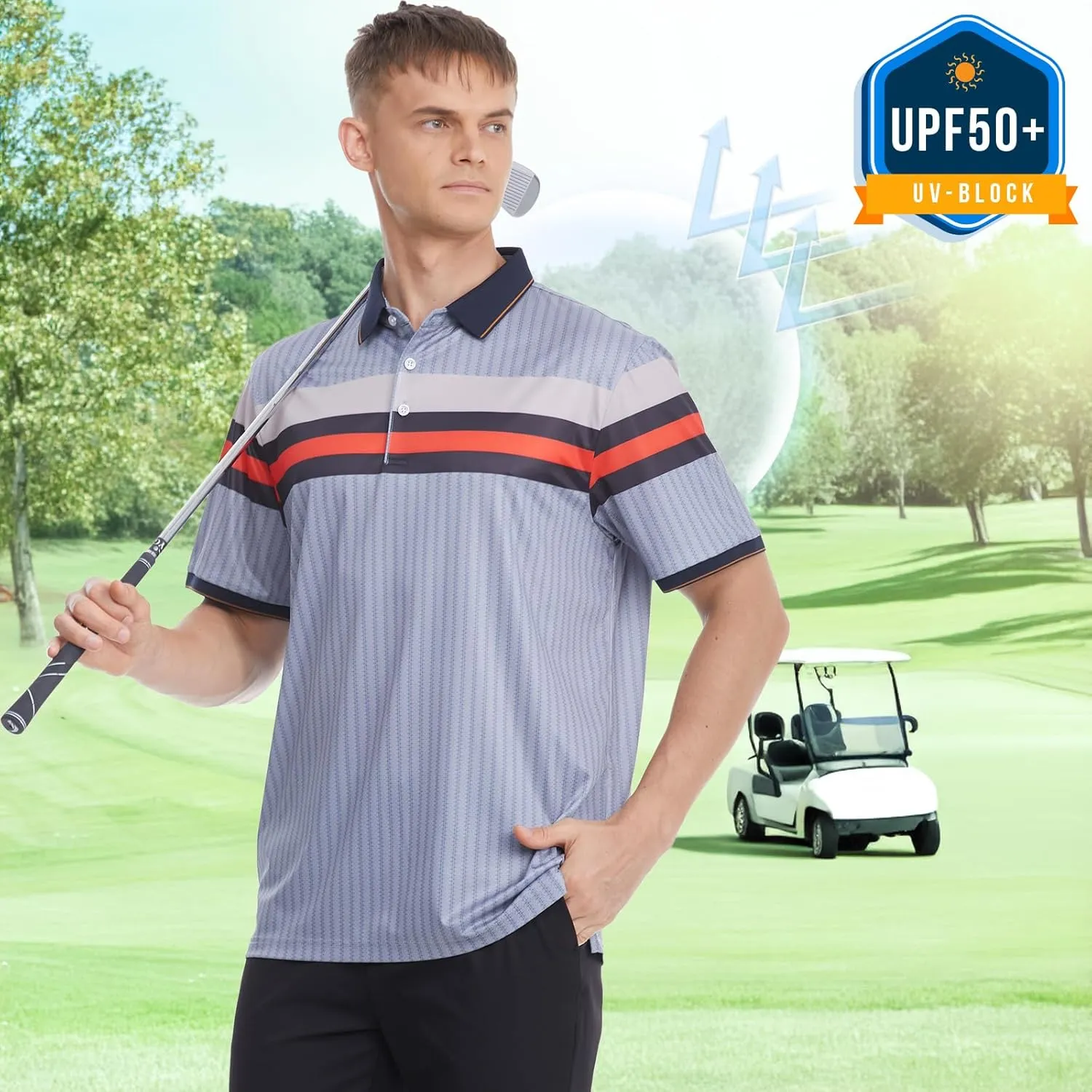 Mens Polo Shirts Short Sleeve Golf Shirt Moisture Wicking Dry Fit Casual Stylish Polo Shirt for Men