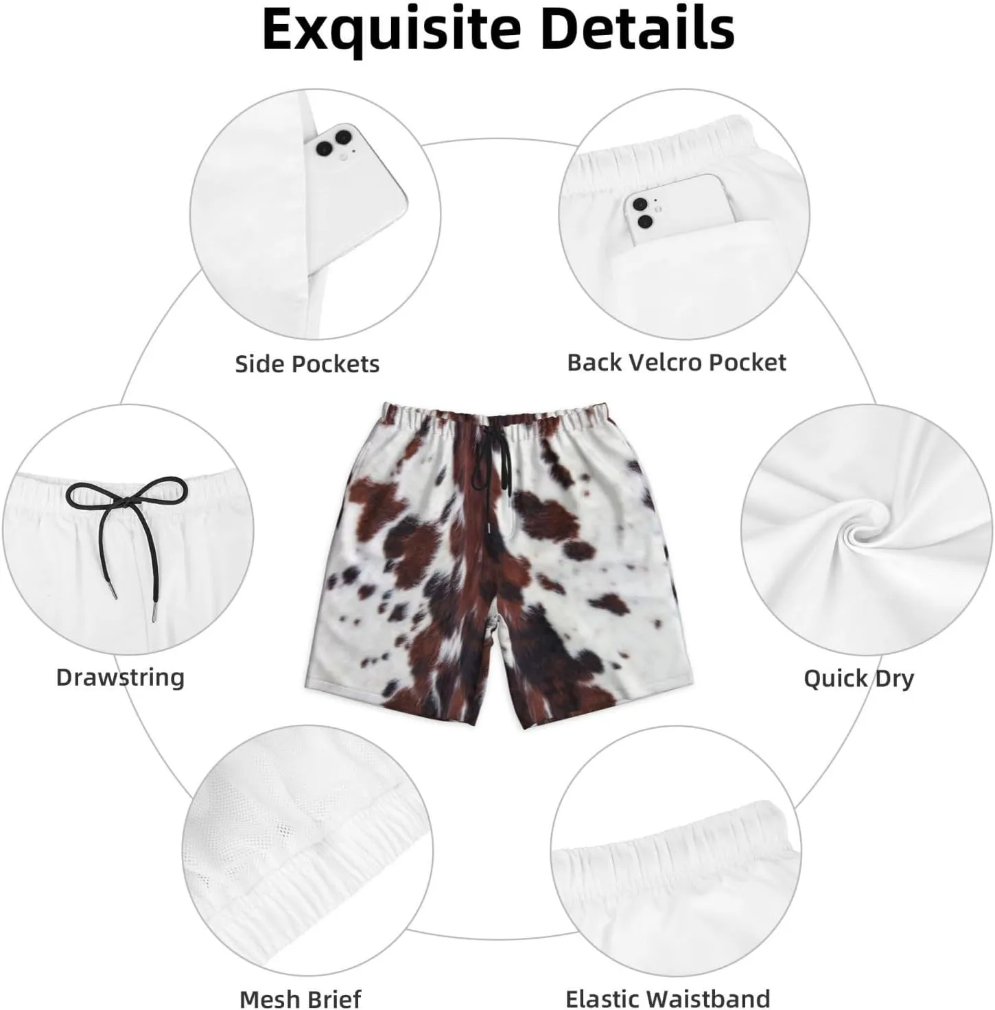 Mens Swim Trunks with Mesh Lining,Quick Dry Swimsuit Board Shorts Beach Pants Swimwear Bathing Suits