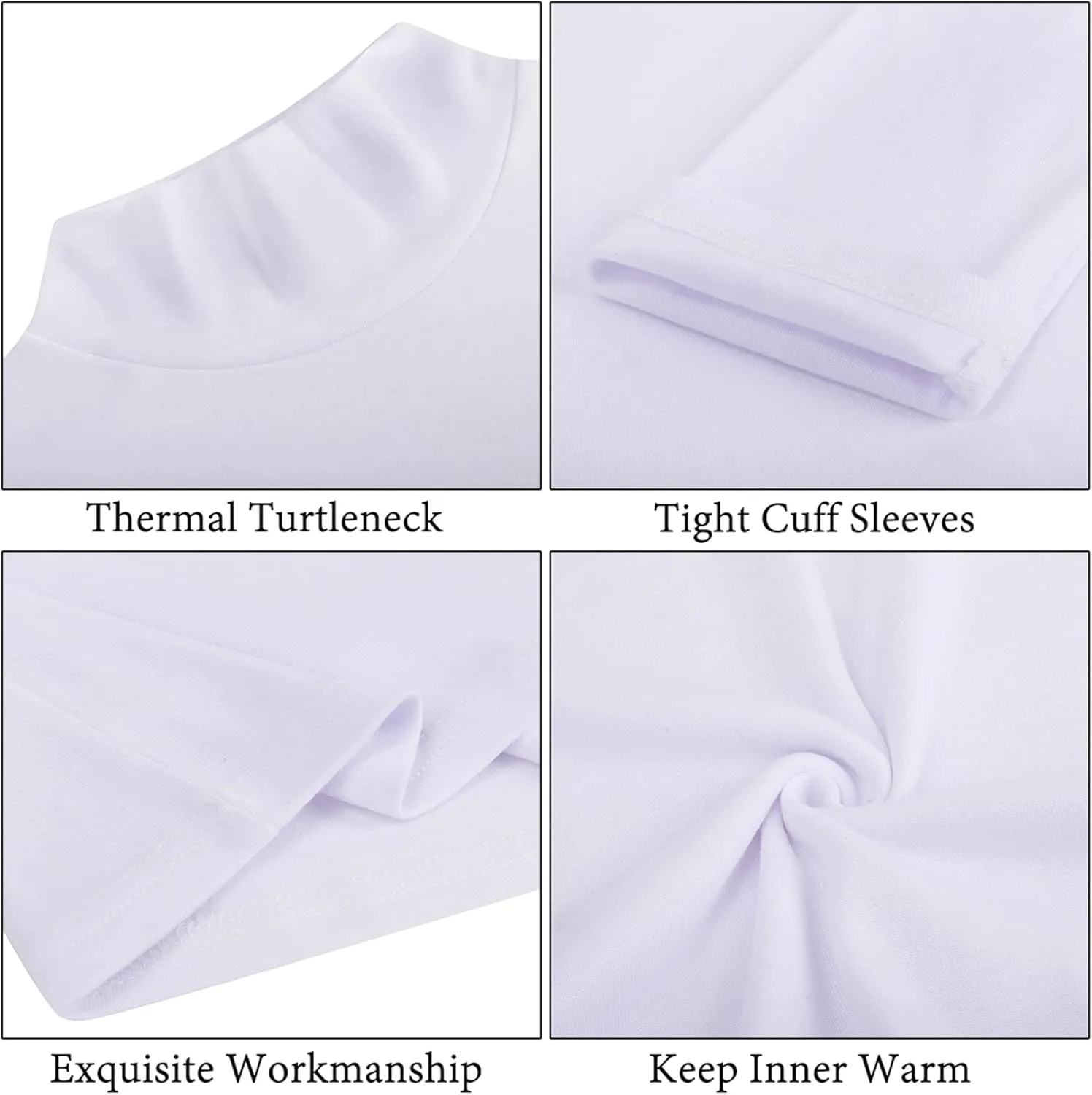 Mens Turtleneck Long Sleeve T Shirts Slim Fit Thermal Undershirt Lightweight Pullover
