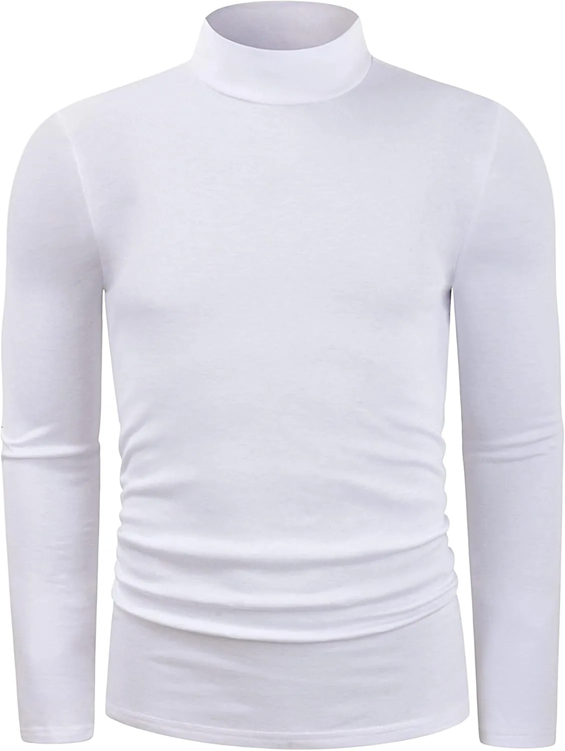 Mens Turtleneck Long Sleeve T Shirts Slim Fit Thermal Undershirt Lightweight Pullover