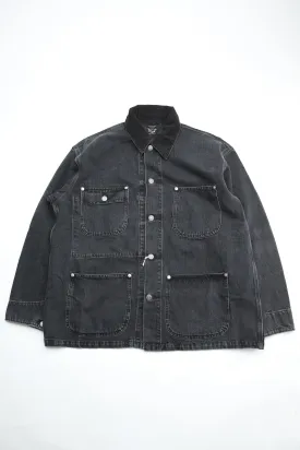 orSlow Loose Fit Coverall - Black Denim Stone D61S