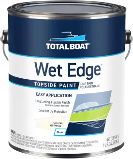 TotalBoat Wet Edge Marine Topside Paint for Boats, Fiberglass, and Wood (Hatteras Off-White, Gallon), 1 Gallon (Pack of 1)