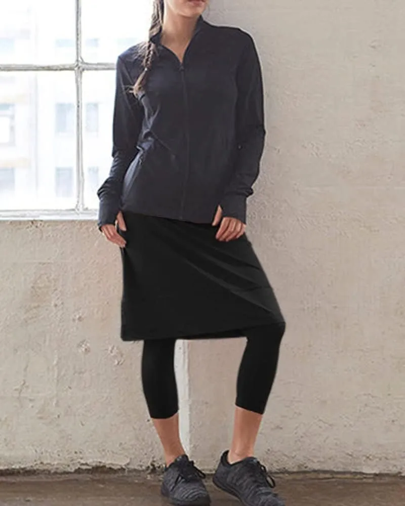 Women 20" Knee Length Tennis Skirt with Built in Legging Golf Skirts Skirted Legging with Pockets