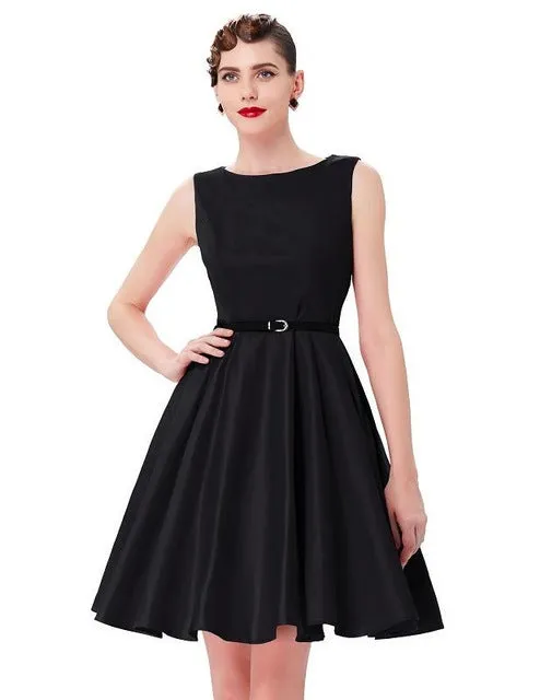 Women Summer Dress 2017 plus size clothing Audrey hepburn Floral robe Retro Swing Casual 50s Vintage Rockabilly Dresses Vestidos