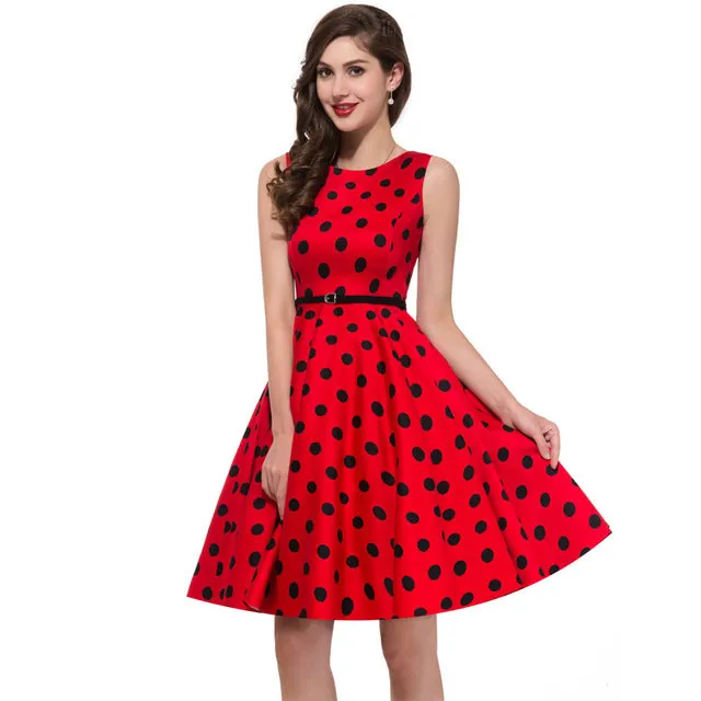 Women Summer Dress 2017 plus size clothing Audrey hepburn Floral robe Retro Swing Casual 50s Vintage Rockabilly Dresses Vestidos