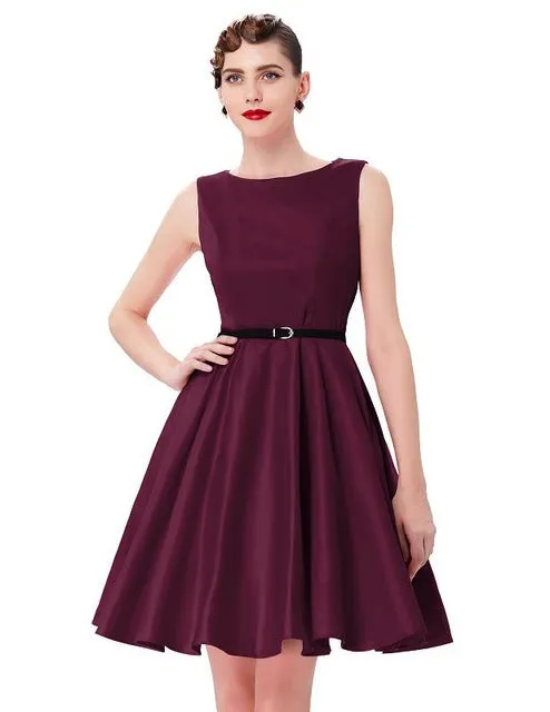 Women Summer Dress 2017 plus size clothing Audrey hepburn Floral robe Retro Swing Casual 50s Vintage Rockabilly Dresses Vestidos