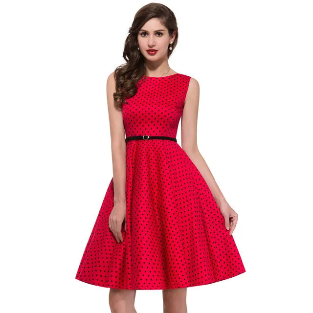 Women Summer Dress 2017 plus size clothing Audrey hepburn Floral robe Retro Swing Casual 50s Vintage Rockabilly Dresses Vestidos