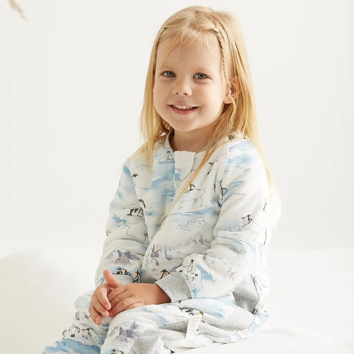 Wonderful Glacier Long Sleeve Kids Blue One Piece Pyjama