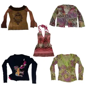 Y2K graphic gala tops (SS-090)