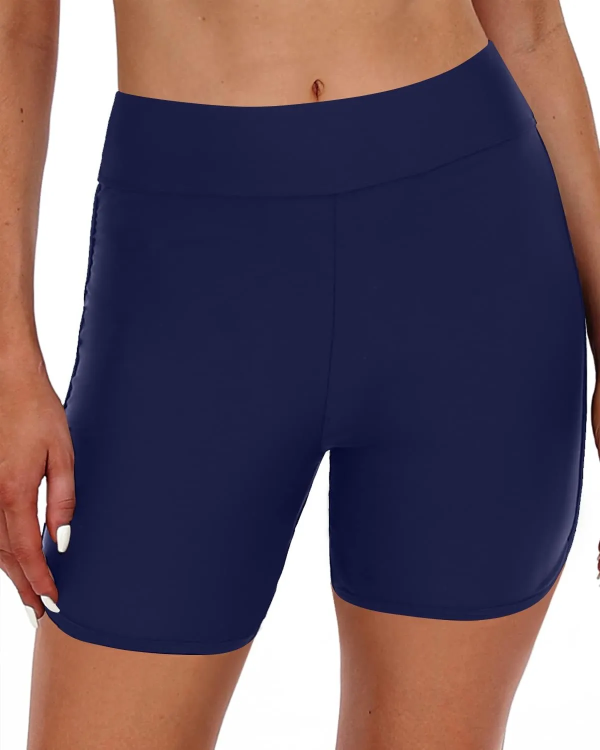 Yonique Womens Swim Shorts High Waisted Swim Bottoms Tummy Control Bathing Suit Bottom Boy Shorts(Available in Plus)