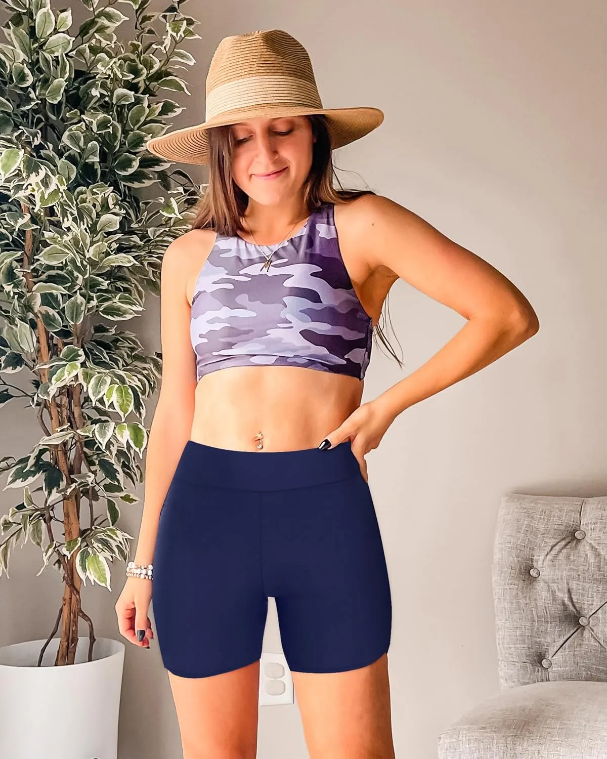 Yonique Womens Swim Shorts High Waisted Swim Bottoms Tummy Control Bathing Suit Bottom Boy Shorts(Available in Plus)