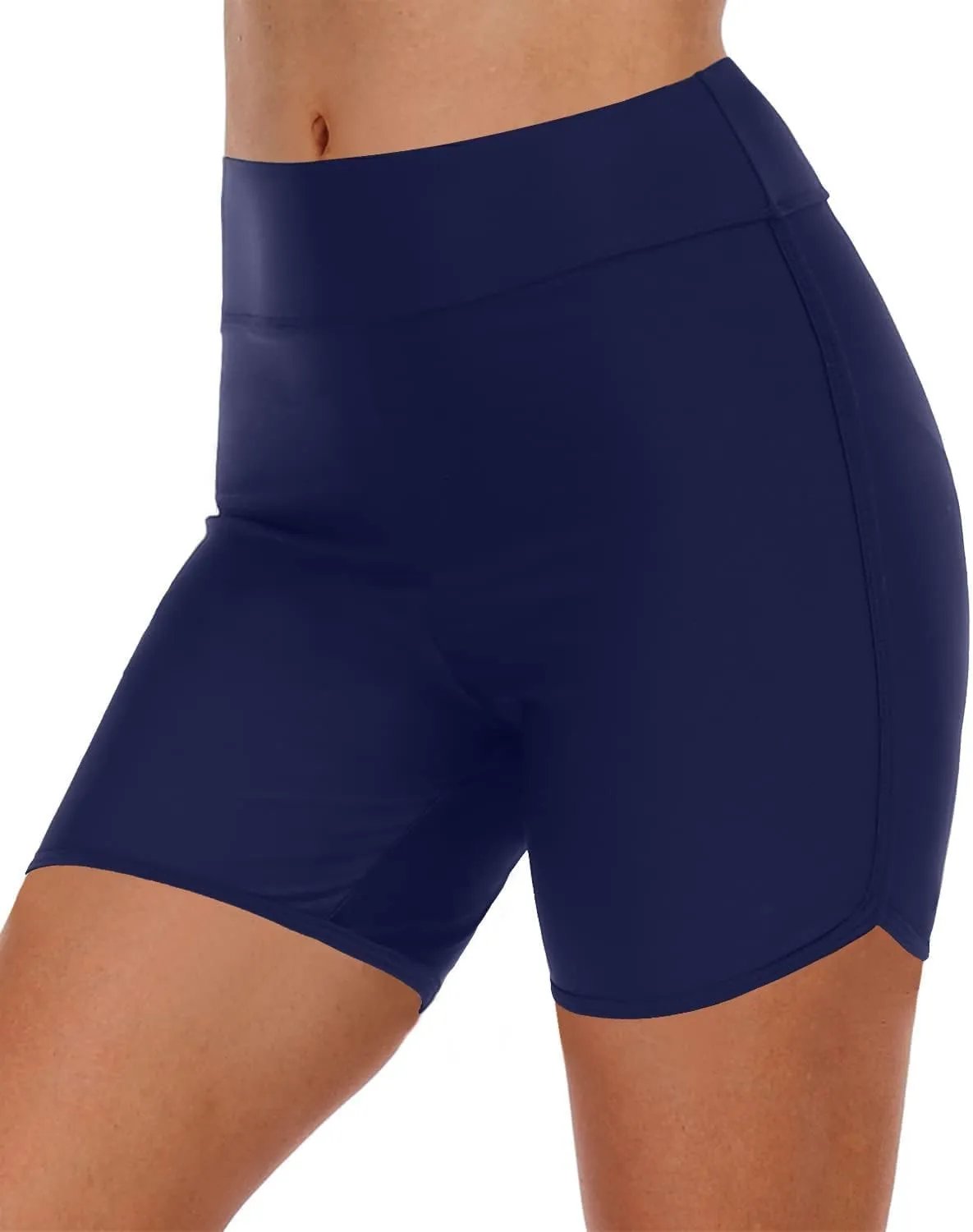 Yonique Womens Swim Shorts High Waisted Swim Bottoms Tummy Control Bathing Suit Bottom Boy Shorts(Available in Plus)