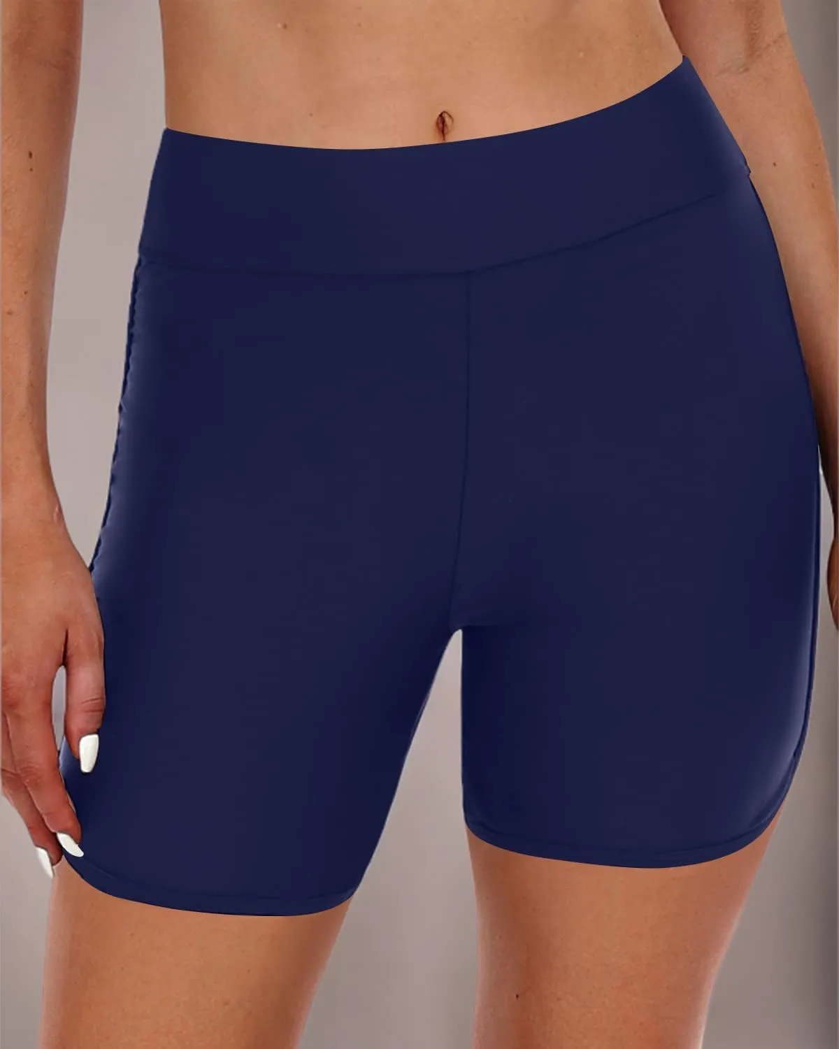 Yonique Womens Swim Shorts High Waisted Swim Bottoms Tummy Control Bathing Suit Bottom Boy Shorts(Available in Plus)