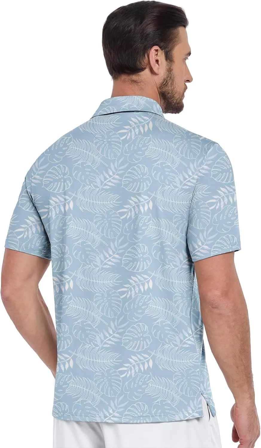ZITY Men's Golf Shirts Short Sleeve Moisture Wicking Performance Print Patterns Casual Collared Golf Polo Shirt for Men