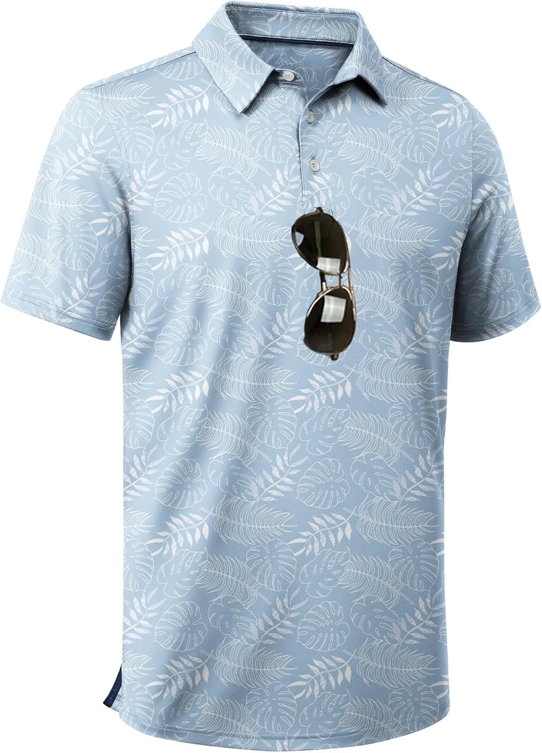 ZITY Men's Golf Shirts Short Sleeve Moisture Wicking Performance Print Patterns Casual Collared Golf Polo Shirt for Men