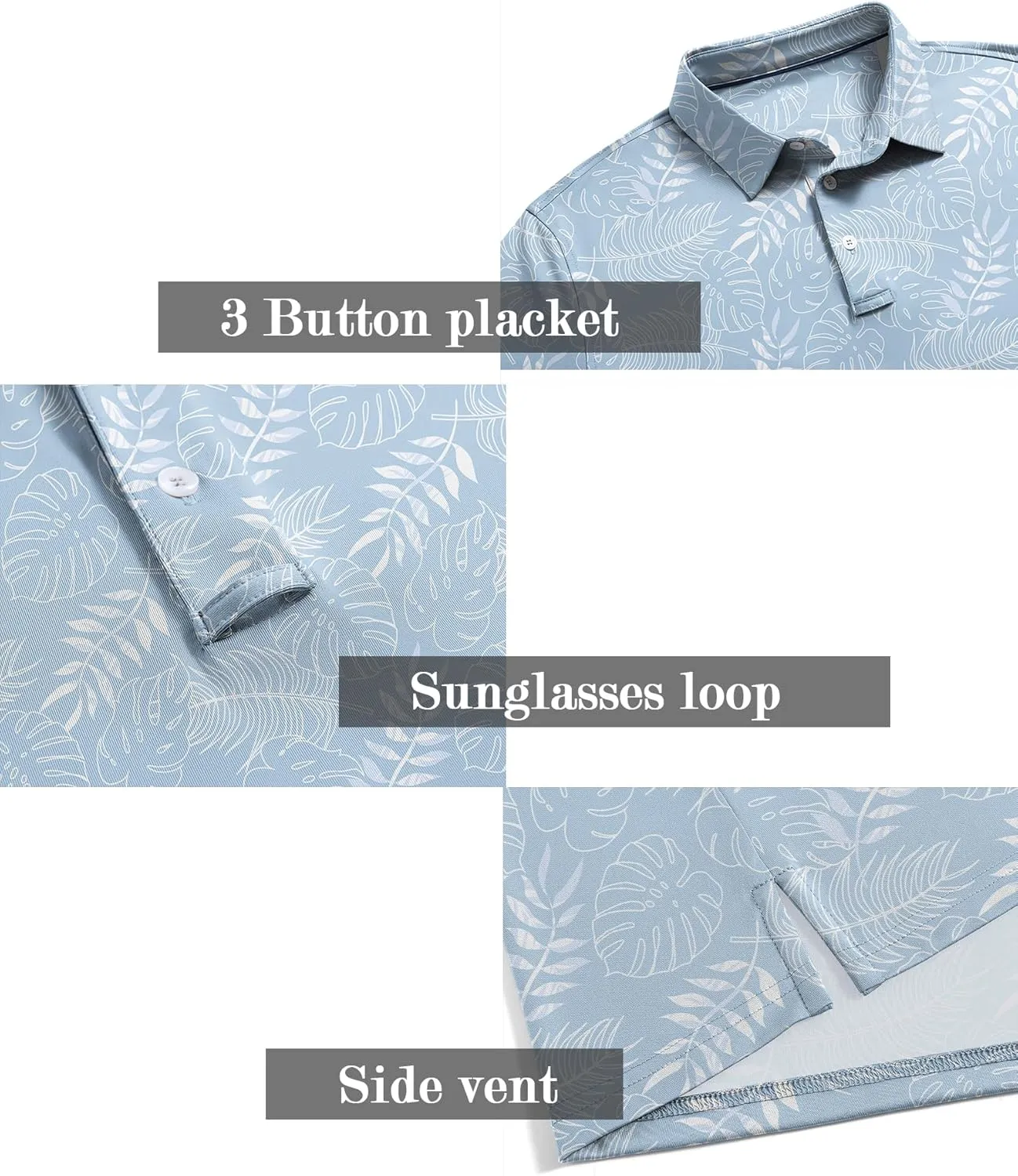 ZITY Men's Golf Shirts Short Sleeve Moisture Wicking Performance Print Patterns Casual Collared Golf Polo Shirt for Men
